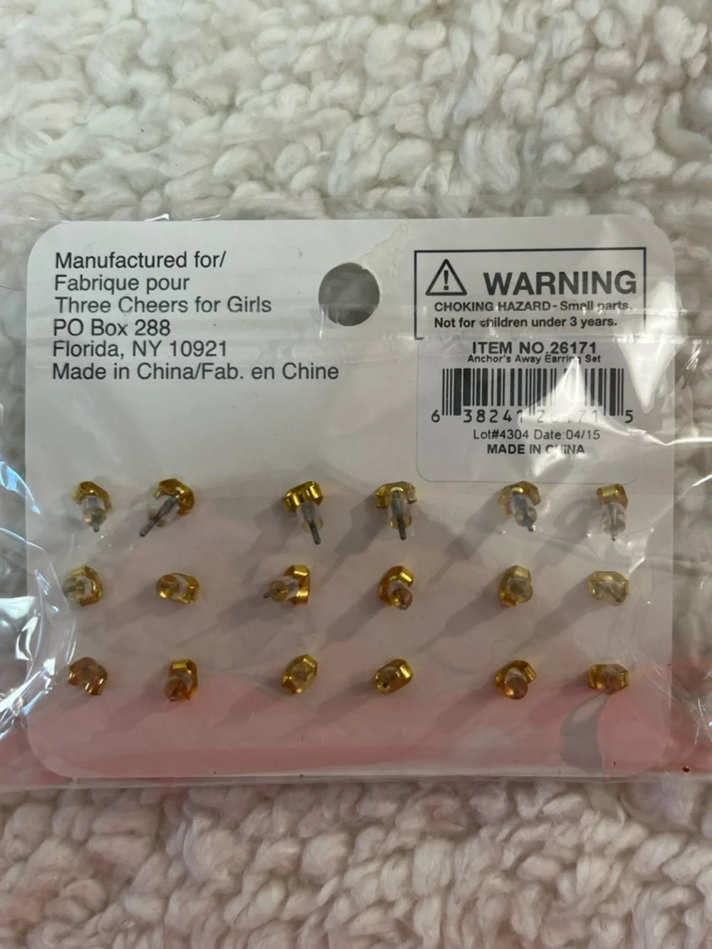 3C4G 9-Pairs of Pierced Earrings Stainless Post Nickel Free